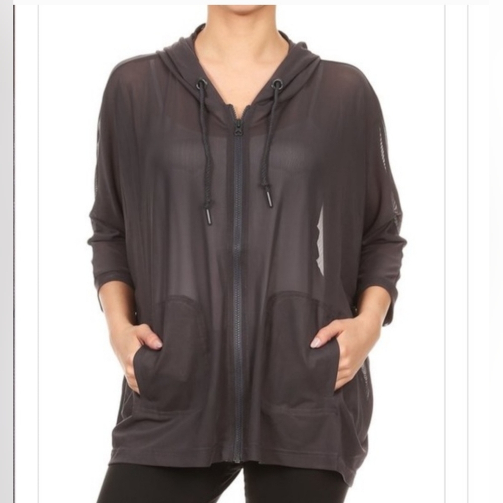 Ki Pro Performance Sheer Black‎ Hoodie for Women Jacket Activewear